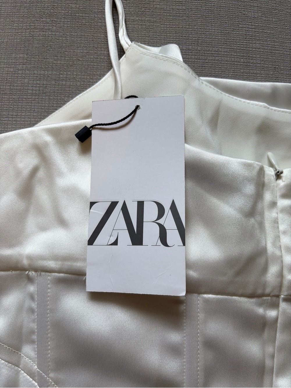 Zara Ivory Satin Slip Mini Dress - Picture 4 of 5